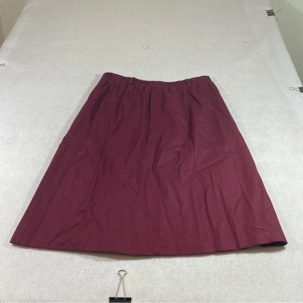 Tog Shop Aline Wool skirt Vintage Burgundy Lined Full Skirt Pockets Sz 16